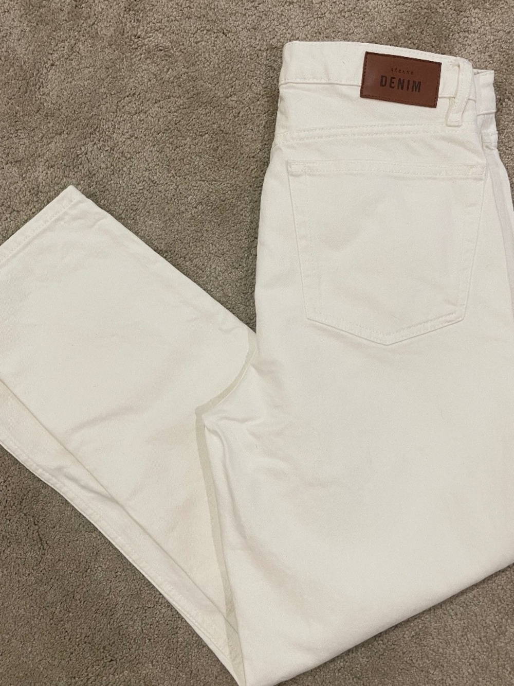 Sezane White Straight Leg Jeans